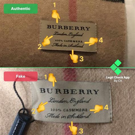 fake burberry tag vs real|genuine Burberry label.